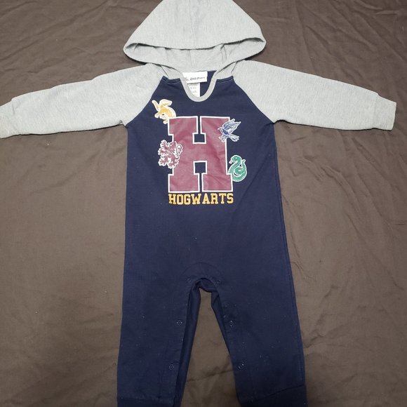 Harry Potter Hooded Bodysuit Long Sleeve Wizarding World Size 12-18 Months - Picture 1 of 5